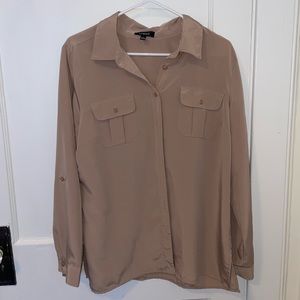 Tan button down shirt